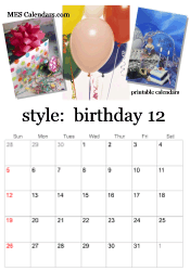 December birthday calendar