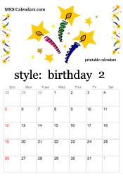 February birthday calendar