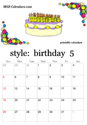 May birthday calendar