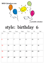 June birthday calendar