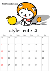 February cute character calendar
