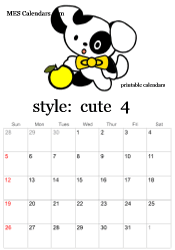 April cute character calendar