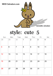 May cute character calendar