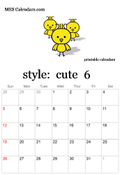 June cute character calendar