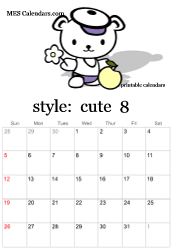 August cute character calendar