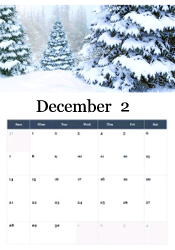 Winter forest December calendar