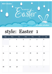 January Easter calendar with hanging eggs