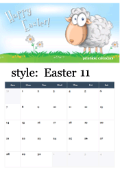 November Easter calendar with cute sheep