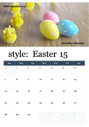 2026 Easter calendar with chicks and eggs