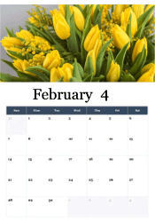 Bright yellow tulips and mimosa flowers spring bouquet - cheerful February calendar