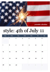 November American flag sparkler calendar with patriotic celebration
