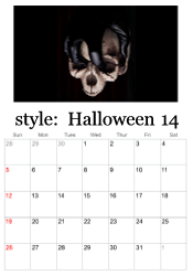 printable Halloween calendar