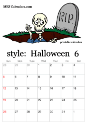 June Halloween calendar