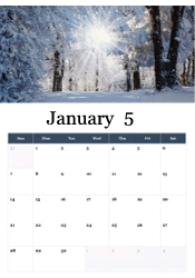 Winter forest January calendar