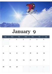Winter sports January calendar
