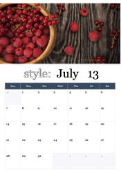 Summer berries harvest July calendar
