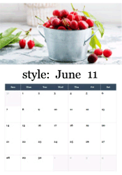 Fresh summer cherries June calendar