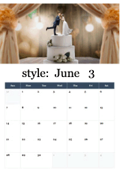 Wedding celebration June calendar