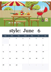 Summer BBQ gathering June calendar