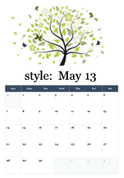 Green spring tree with butterflies and blowing leaves - nature renewal May calendar
