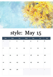 Yellow daisies watercolor painting with bubbles - artistic spring garden May calendar