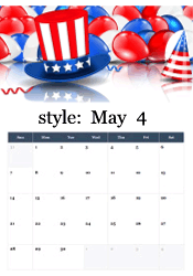 Uncle Sam hat with patriotic balloons - Memorial Day celebration May calendar