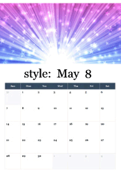 Purple and blue starburst with sparkles - graduation celebration May calendar