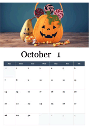 Jack-o-lantern candy bag October calendar