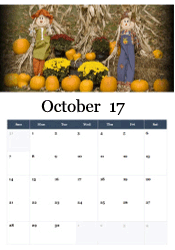 Scarecrows and pumpkins October calendar