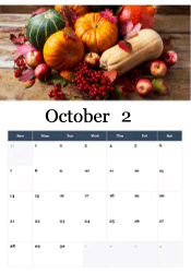 Autumn harvest cornucopia October calendar
