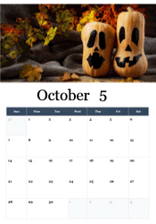 Painted squash jack-o-lantern faces October calendar