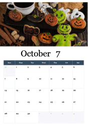 Decorated Halloween cookies October calendar