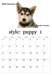 January puppy photo calendar