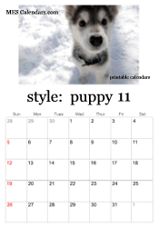 November puppy photo calendar