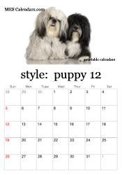 December puppy photo calendar