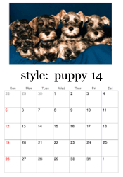 printable puppy photo calendar