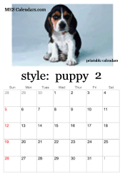 February puppy photo calendar