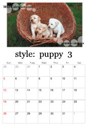 March puppy photo calendar