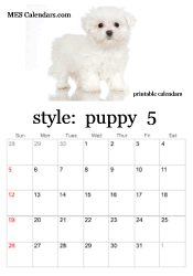 May puppy photo calendar