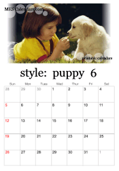 June puppy photo calendar