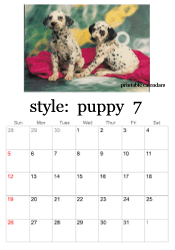 July puppy photo calendar
