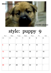 September puppy photo calendar