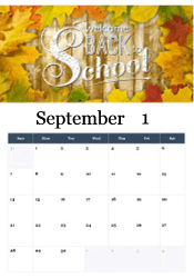 Welcome back to school autumn leaves calendar