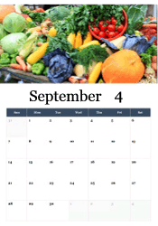 September vegetable harvest calendar