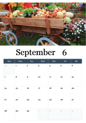 Harvest festival wagon calendar