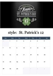 Elegant St. Patrick's Day chalkboard design with shamrock and March 17 date showing traditional Irish celebration