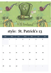 Whimsical Ireland themed design with leprechaun hat horseshoes pipes and shamrocks celebrating Irish folklore