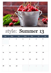 Fresh summer cherries calendar