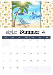 Hello summer beach chair calendar