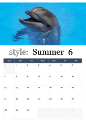 Happy dolphin summer calendar